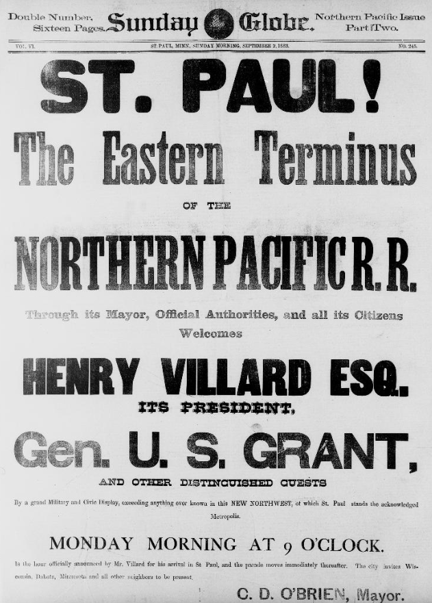 1883 Villard Arrival Ad